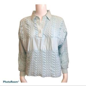 3/$25 Adriano  By I. Fatagati Pleated Long Sleeves Button Chest Top.Size S